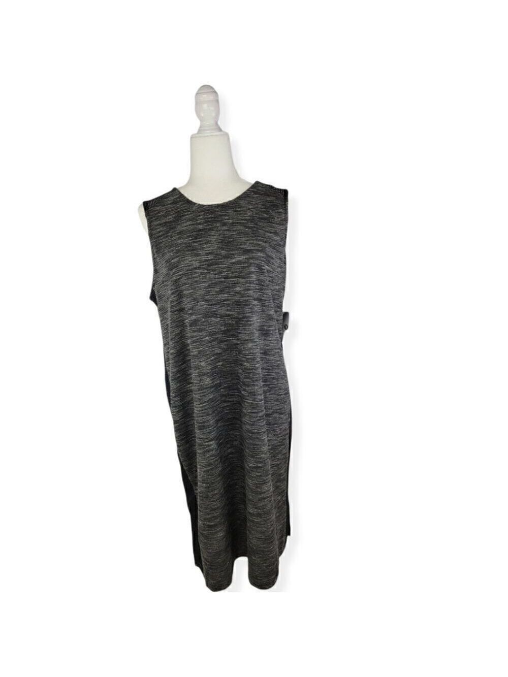 Xersion Casual dress in Charcoal with Black net accent 0X NWT